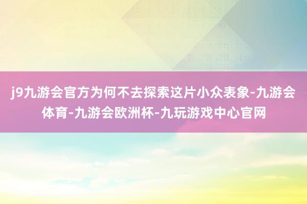 j9九游会官方为何不去探索这片小众表象-九游会体育-九游会欧洲杯-九玩游戏中心官网